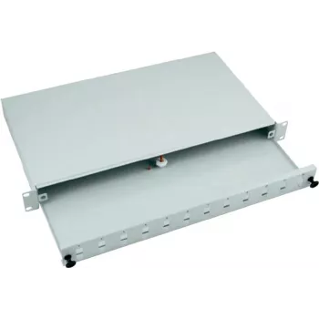 EFB 24-Port SC Duplex Rack-Mount Splice Box με συρόμενο μπροστινό μέρος, ανοιχτό γκρι RAL 7035, 1U (53600.3)