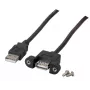 EFB-Elektronik Καλώδιο Επέκτασης USB 2.0 A-A, Υποδοχή Θηλυκή Panel Mount, 1,0 m, Μαύρο, Classic