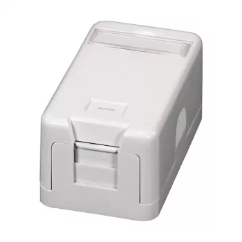 EFB ET-25166 Επιτοίχιο κουτί Keystone, 1 θύρα, αυτοκλειόμενο καπάκι προστασίας σκόνης, Λευκό