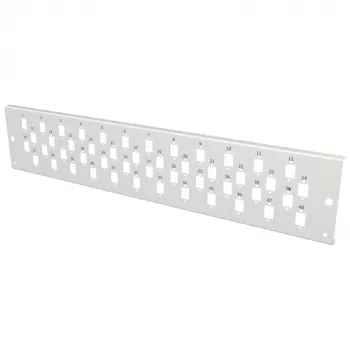 EFB VSB2HE-FP-48SC-S 2U 19 ίντσες Πρόσοψη τοποθέτησης rack για 48 SC Simplex/E2000 Simplex/MTRJ ή 24 LC Duplex αντάπτορες, Γκρι