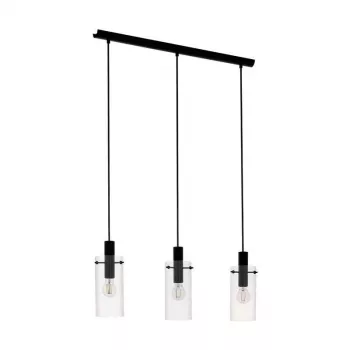EGLO Carlton 1 Black and Copper E27 Φωτιστικό Οροφής