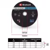 Einhell 230 x 2,0 mm λεπτοί δίσκοι κοπής για γωνιακό τροχό, συσκευασία 10 τεμ. 711524