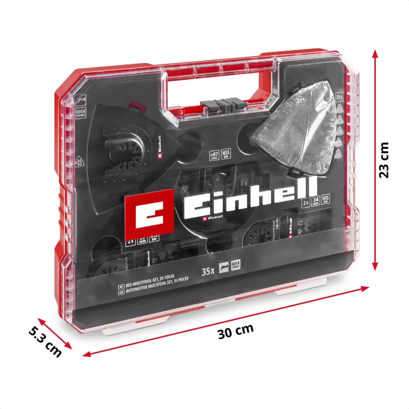 Einhell 708135 XL-PLUS-CASE BiM HSS Σετ Αξεσουάρ Πολυεργαλείου, 10 Τεμάχια