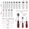 Einhell E-Case Σετ Εργαλείων 92 τεμ. (370514) - Χάλυβας Χρωμίου-Βαναδίου, Μαύρο/Κόκκινο