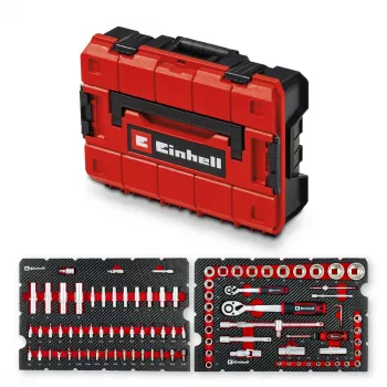 Einhell E-Case Σετ Εργαλείων 92 τεμ. (370514) - Χάλυβας Χρωμίου-Βαναδίου, Μαύρο/Κόκκινο