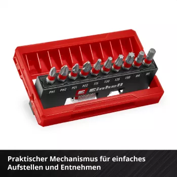 Einhell Karabiner Impact Bit Set 10 τεμ. 1/4 inch Sechskant Impact-Bits με Karabinerclip