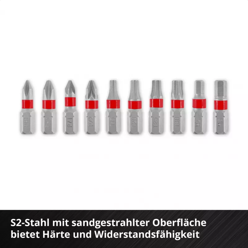 Einhell Karabiner Impact Bit Set 10 τεμ. 1/4 inch Sechskant Impact-Bits με Karabinerclip