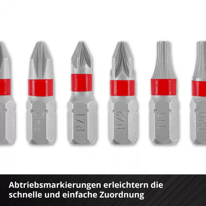 Einhell Karabiner Impact Bit Set 10 τεμ. 1/4 inch Sechskant Impact-Bits με Karabinerclip