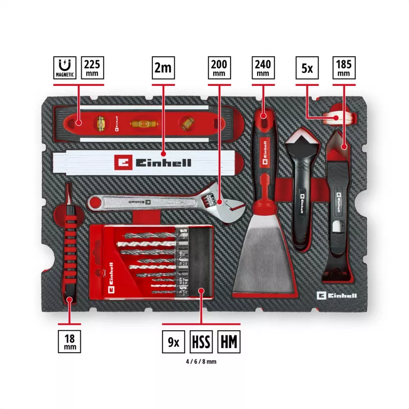 EINHELL-KWB E-Case Σετ εργαλείων ανακαίνισης, 78 τεμ. (Μαύρο/Κόκκινο)