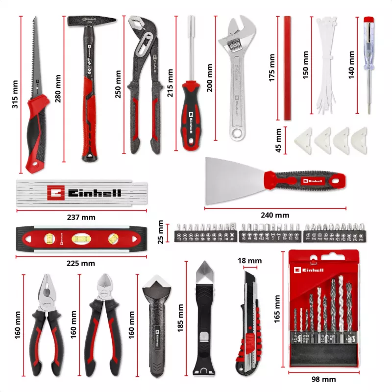 EINHELL-KWB E-Case Σετ εργαλείων ανακαίνισης, 78 τεμ. (Μαύρο/Κόκκινο)