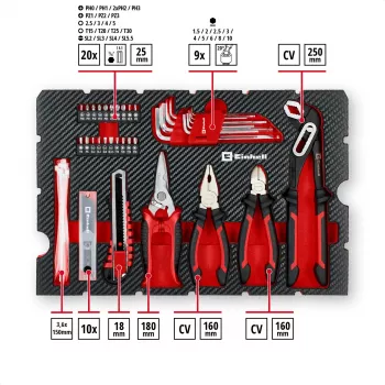 EINHELL-KWB E-Case Βαλιτσάκι Εργαλείων Μετακόμισης, 79 τεμ. (Μαύρο/Κόκκινο)