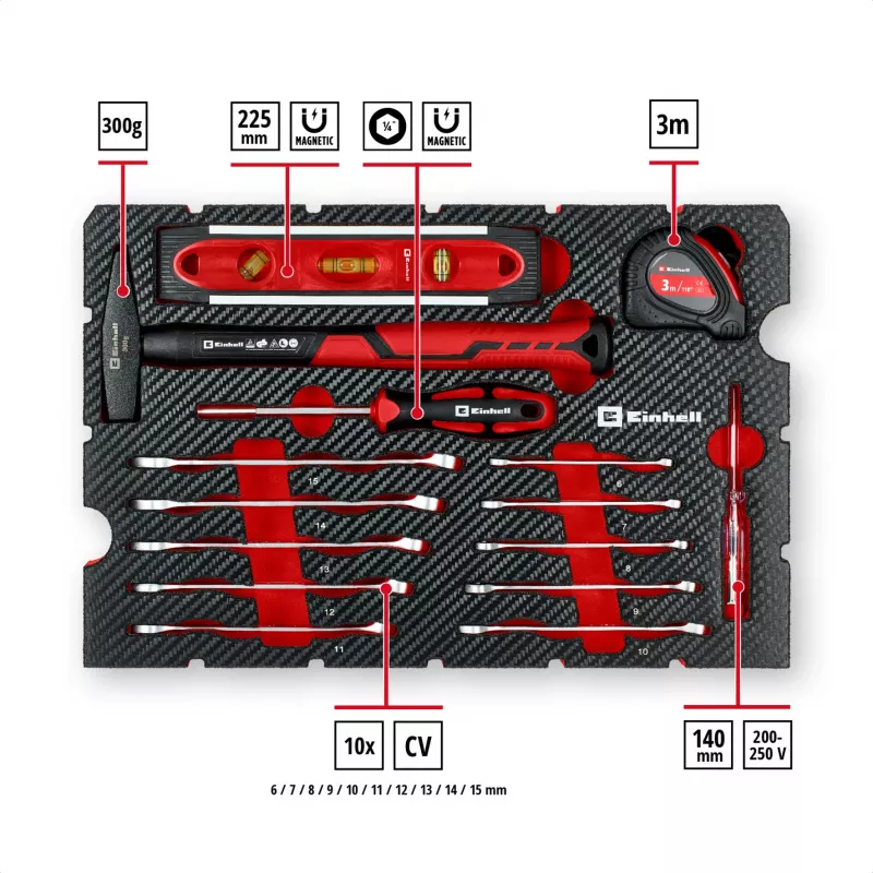 EINHELL-KWB E-Case Βαλιτσάκι Εργαλείων Μετακόμισης, 79 τεμ. (Μαύρο/Κόκκινο)