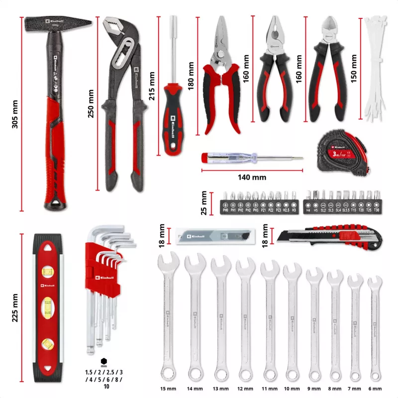 EINHELL-KWB E-Case Βαλιτσάκι Εργαλείων Μετακόμισης, 79 τεμ. (Μαύρο/Κόκκινο)
