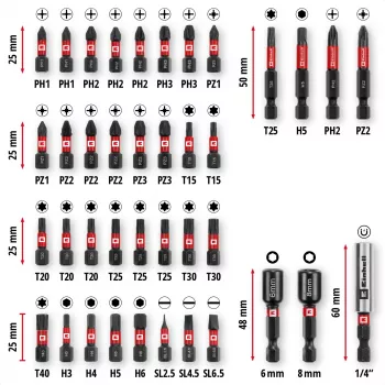 EINHELL-KWB Σετ Μυτών Impact σε M-CASE, 39 Τεμ. (με Καστάνιες)