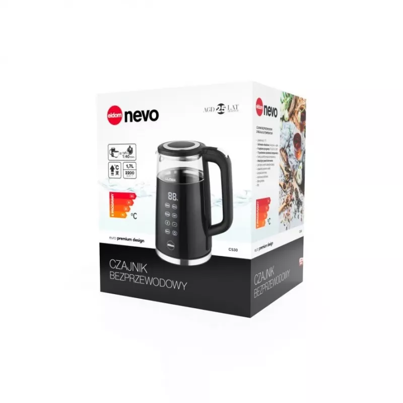 Eldom C540 βραστήρας 1,7L 2000W ανοξείδωτος ατσάλι ασημί/μαύρο