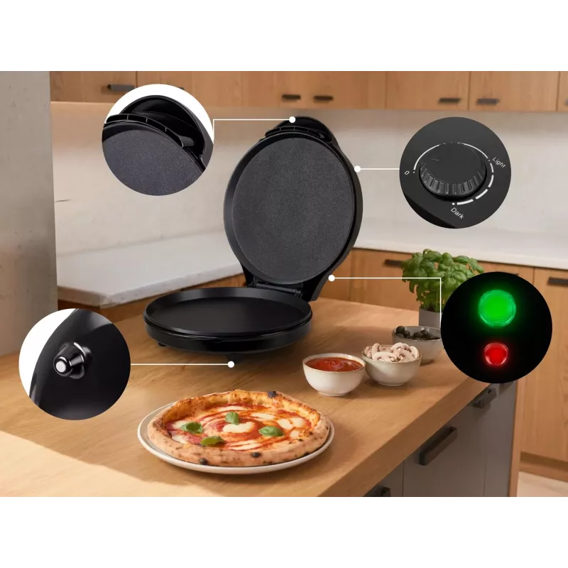 ELDOM ST1000 Pizzo Μηχανή πίτσας, 1450 W, πλάκα 32 cm, μαύρο