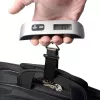 ELDOM WB10 Ψηφιακή ζυγαριά αποσκευών 50 kg με LCD οπίσθιου φωτισμού, γάντζο από ανοξείδωτο χάλυβα, λειτουργίες Tara και Hold