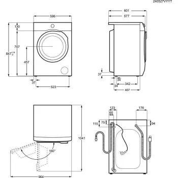 Electrolux EW2F528WP Μπροστοφόρτωτο πλυντήριο ρούχων, 8 kg, 1200 U/min, Λευκό