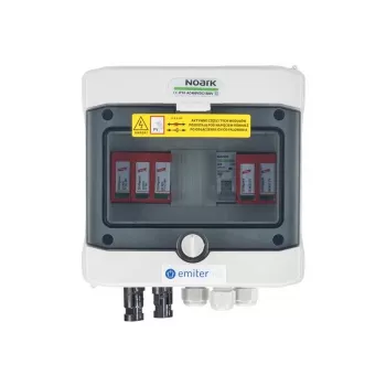 EMITER Switchgear Attached DCAC Hermetic IP65 EMITTER με Dehn 1000V Type 2 DC απαγωγέα υπέρτασης, 1 x PV-String, 1 x MPPT // og. AC Dehn Type 2, 16A 1-F