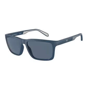 EMPORIO ARMANI EA4219-576380 ανδρικό ορθογώνιο γυαλί ηλίου - ματ μαύρος σκελετός, γκρι φακοί, 57 mm