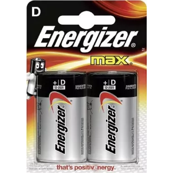 Energizer MAX αλκαλικές μπαταρίες D, συσκευασία 2 τεμ. blister (LR20) E300129200