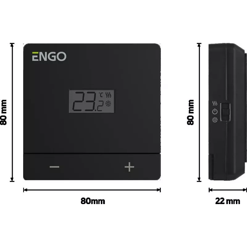 ENGO Controls EASY-230B Ασύρματος προγραμματιζόμενος θερμοστάτης χώρου ημέρας