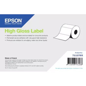 Epson Ρολό Ετικετών High Gloss, 105 x 210 mm, 273 Ετικέτες, Λευκό