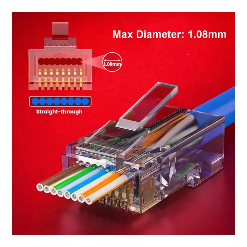 Equip Cat6 RJ45 UTP Unshielded Connector Kit (100 τεμ.) - Διαφανές