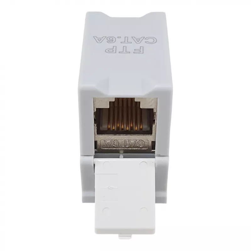Equip Cat6A θωρακισμένος προσαρμογέας Keystone 1xRJ45 ράγας DIN γκρι