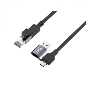 Equip GigaBit Προσαρμογέας USB-C+A σε RJ45, μαύρο