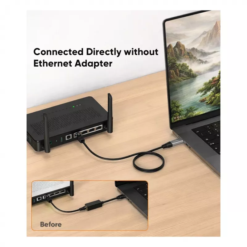 Equip Gigabit USB-C / USB-A σε RJ45 Προσαρμογέας Ethernet - Μαύρο