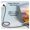 Equip Gigabit USB-C / USB-A σε RJ45 Προσαρμογέας Ethernet - Μαύρο