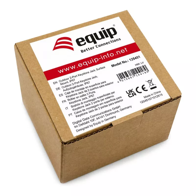 EQUIP Εξωτερικό κουτί 2-Port Keystone μη θωρακισμένο Γκρι