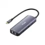 EQUIP USB-C Πολυθύρα προσαρμογέας με 2x HDMI, RJ45, 2x USB-A, USB-C PD 100W, Γκρι