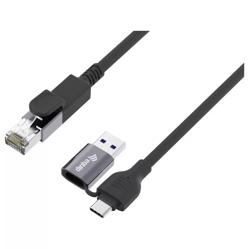 Equip προσαρμογέας USB-C + USB-A σε RJ45 Gigabit Ethernet, 5 m, μαύρο