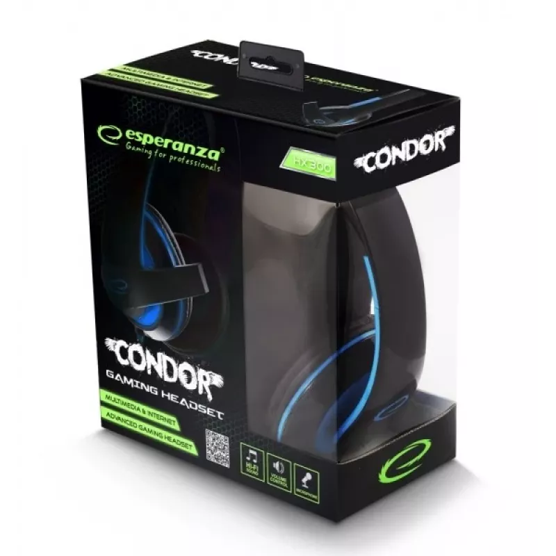 Esperanza EGH300B Ενσύρματα Gaming Headset με μικρόφωνο, Over-Ear, Μαύρο & Μπλε