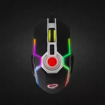 Esperanza EGM701 Mangora 8D Ενσύρματο Ποντίκι Gaming, Φωτισμός RGB, 7200 DPI, οπτικός αισθητήρας, 6 κουμπιά, πλεκτό καλώδιο, δεξιόχειρο, Μαύρο
