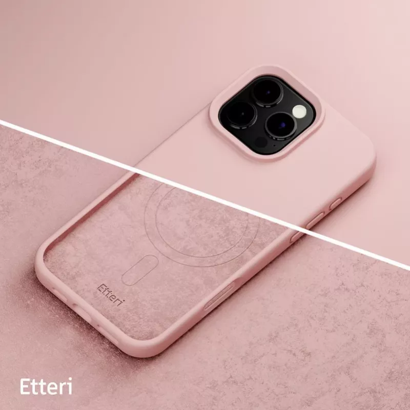 ETTERI Θήκη Σιλικόνης Mag για iPhone 16 Pro 6,3 inch Απαλό Ροζ
