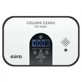 EURA CD-45A2 ανεξάρτητος ανιχνευτής μονοξειδίου του άνθρακα, με μπαταρία, οθόνη LCD