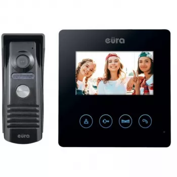 Eura βίντεο θυροτηλεόραση EURA VDP-52A3ATIRA μαύρο