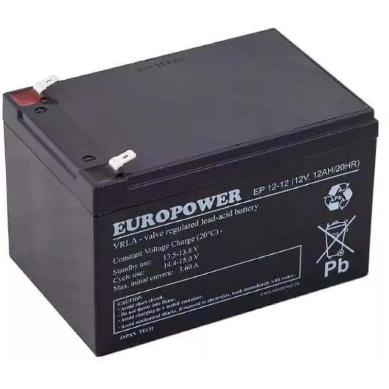 Europower EP12-12 12V 12Ah AGM μπαταρία