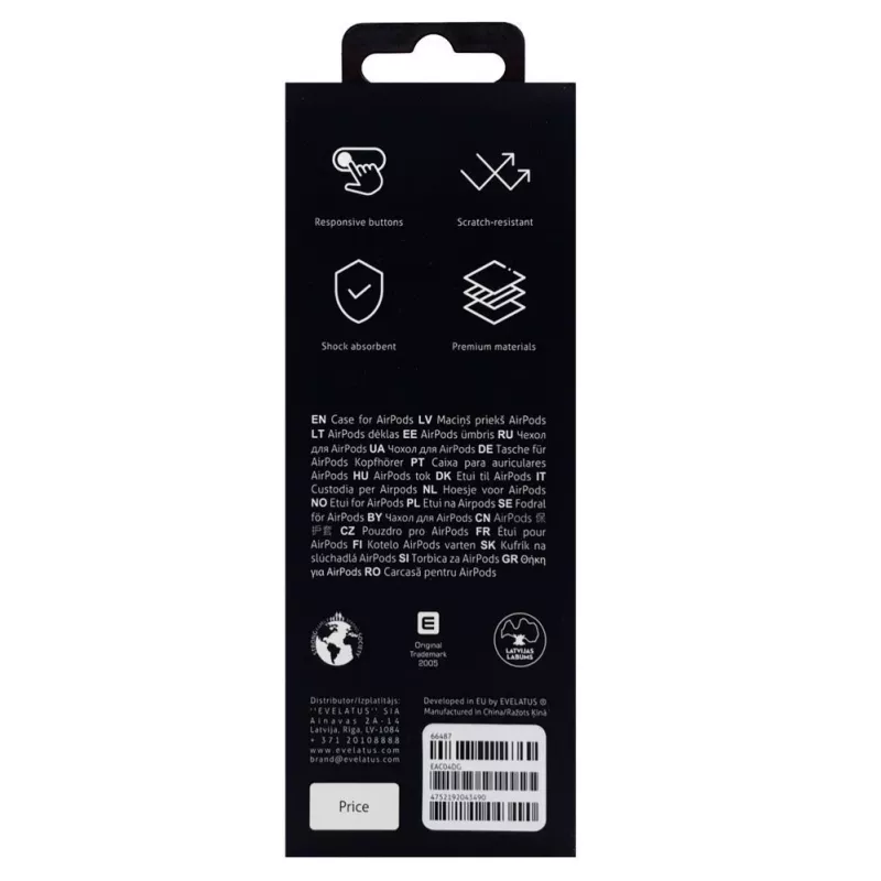 Evelatus Apple AirPods Θήκη EAC04 Dark Gray