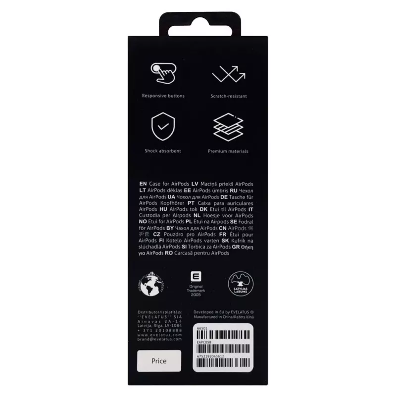 Evelatus Apple AirPods Θήκη EAC05 μαύρη