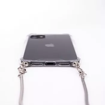 Evelatus Apple iPhone 11 Pro Σιλικόνης Διαφανής με Κολιέ TPU Λουράκι Ασημί