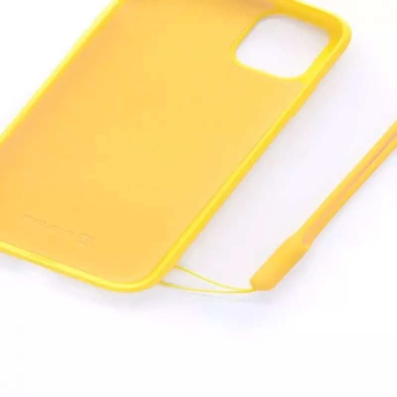 Evelatus Θήκη Σιλικόνης Soft Touch με Λουράκι για Apple iPhone 11 Κίτρινο