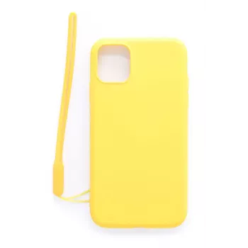 Evelatus Θήκη Σιλικόνης Soft Touch με Λουράκι για Apple iPhone 11 Κίτρινο
