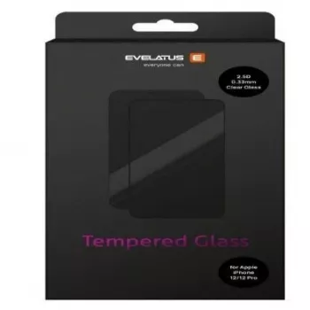 Evelatus Apple iPhone 12/12 Pro 0,33 mm Διάφανες Γυαλί Προστασίας Οθόνης από Σκληρυμένο Γυαλί με Ιαπωνική Κόλλα, αντιστατικό