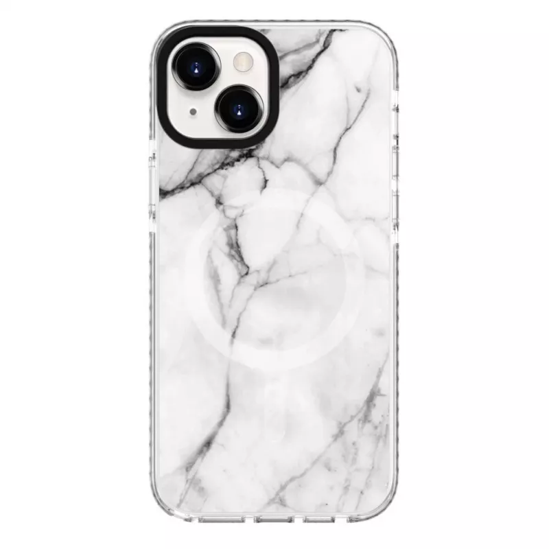 Evelatus Apple iPhone 15 Plus θήκη PC+TPU με MagSafe – Custom Marble White