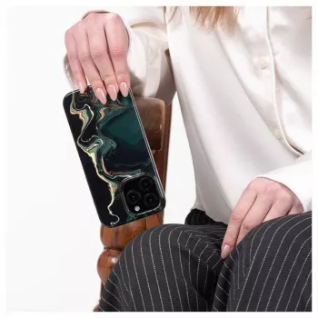 Evelatus θήκη Apple iPhone 15 Pro PC Custom Print Marble Dark Green