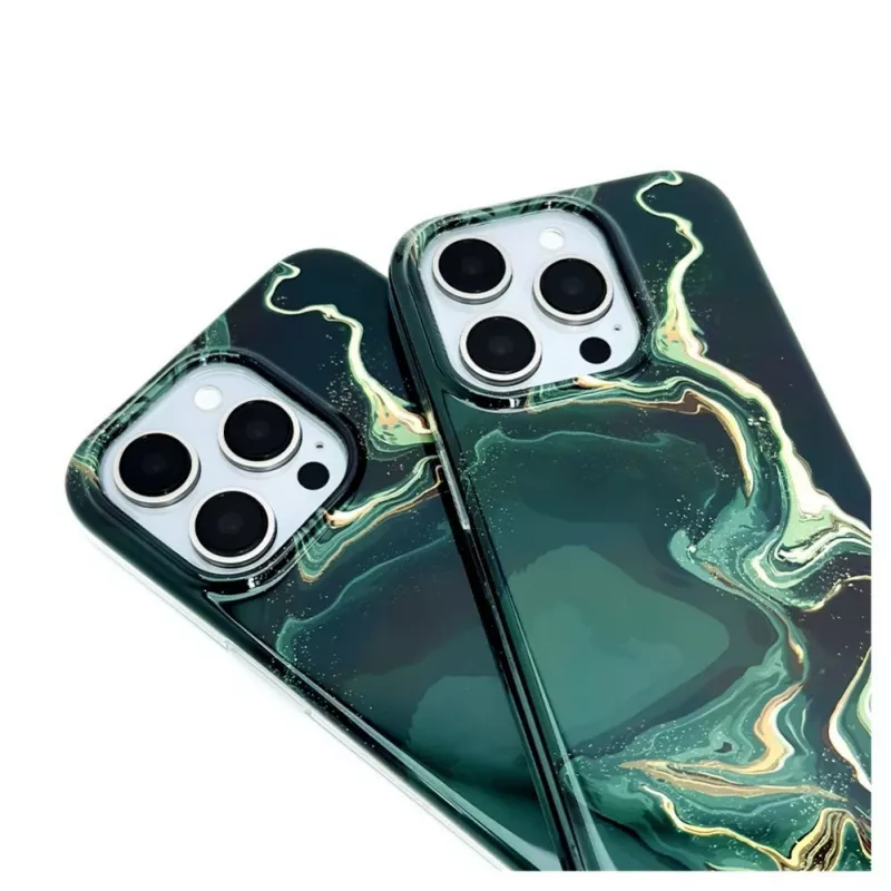 Evelatus θήκη Apple iPhone 15 Pro PC Custom Print Marble Dark Green